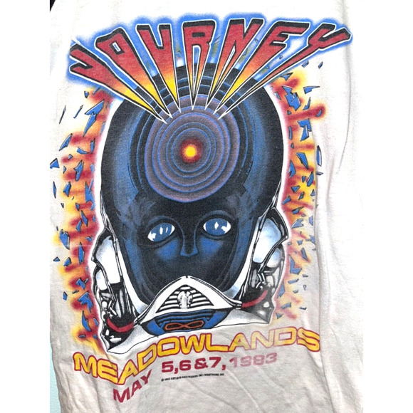 Journey Frontiers Tour T-shirt Size Small Raglan Single Stitch Tee Vintage 1983 - Picture 3 of 8